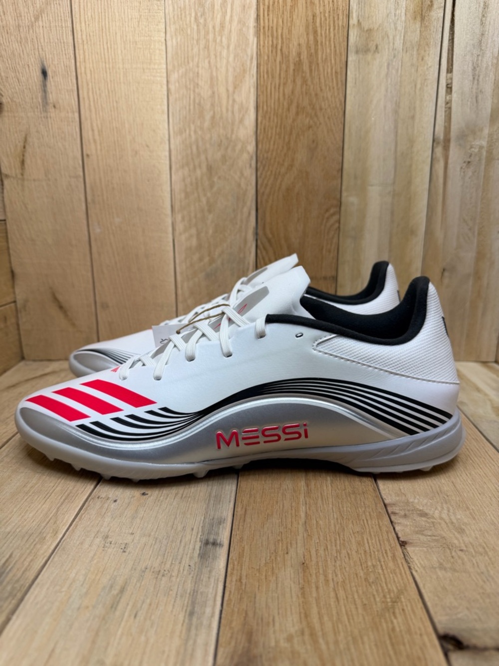 Adidas F50 MESSI LEAGUE TF Turf Soccer Cleats White/red/black/silver Men's 10.5